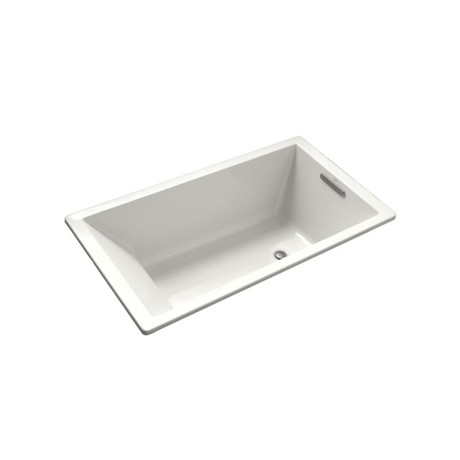 KOHLER Underscore 66 in L x 36 in W x 22 in H White Acrylic Rectangular Drop In Bathtub with Reversible Drain