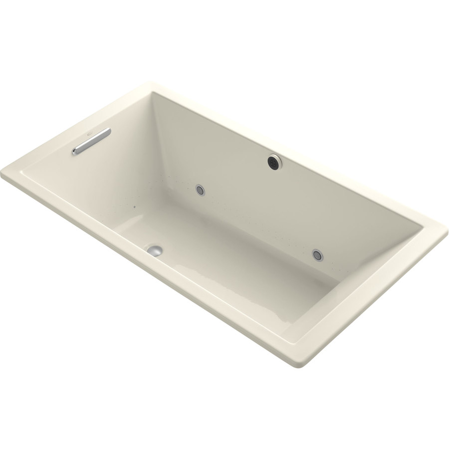 KOHLER Underscore 66 in L x 36 in W x 22 in H Almond Rectangular Air Bath