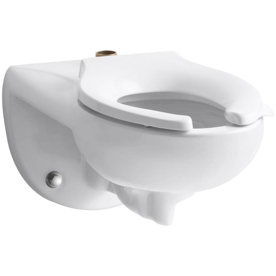 KOHLER Kingston White 1.28 GPF (4.85 LPF) Wall Hung Rough In Elongated Pressure Assist 1 Piece Comfort Height Toilet