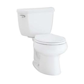 KOHLER Wellworth White 1.28 GPF High Efficiency WaterSense Round 2-Piece Toilet 3577-0