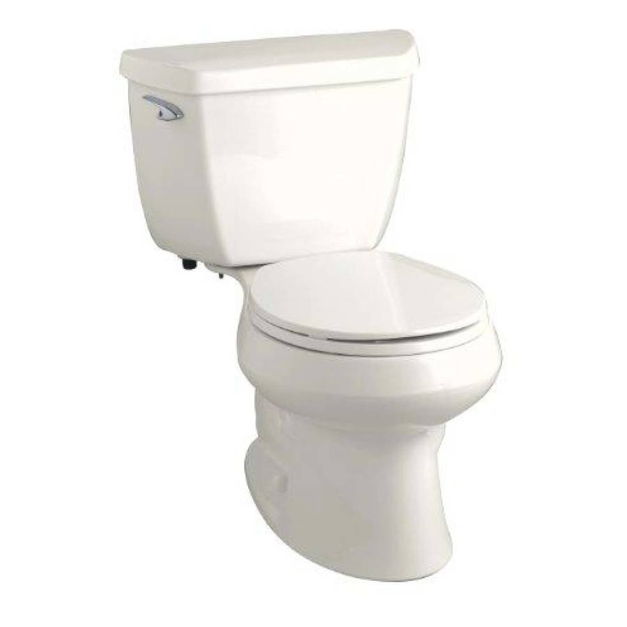 KOHLER Wellworth Biscuit 1.28 GPF (4.85 LPF) 12 in Rough In WaterSense Round 2 Piece Standard Height Toilet