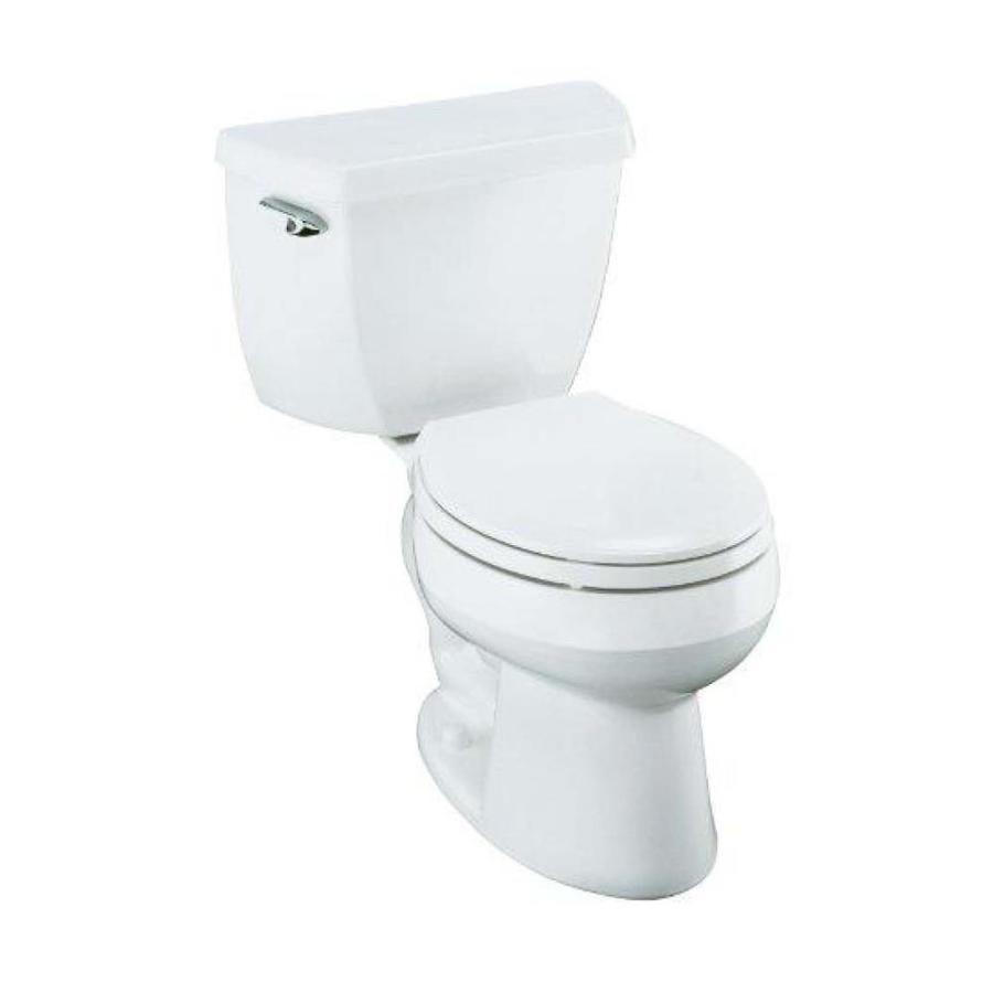 KOHLER Wellworth White 1.28 GPF (4.85 LPF) 12 in Rough In WaterSense Round 2 Piece Standard Height Toilet