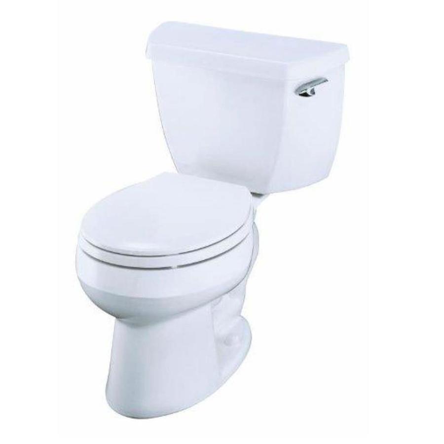 KOHLER Wellworth White 1.28 GPF (4.85 LPF) 12 in Rough In WaterSense Round 2 Piece Standard Height Toilet