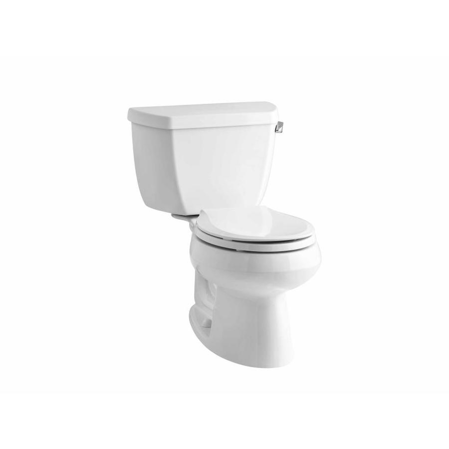 KOHLER Wellworth White 1.28 GPF (4.85 LPF) 12 in Rough In WaterSense Round 2 Piece Standard Height Toilet