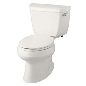 KOHLER Wellworth White 1.28 GPF High Efficiency WaterSense Elongated 2-Piece Toilet 3575-TR-0