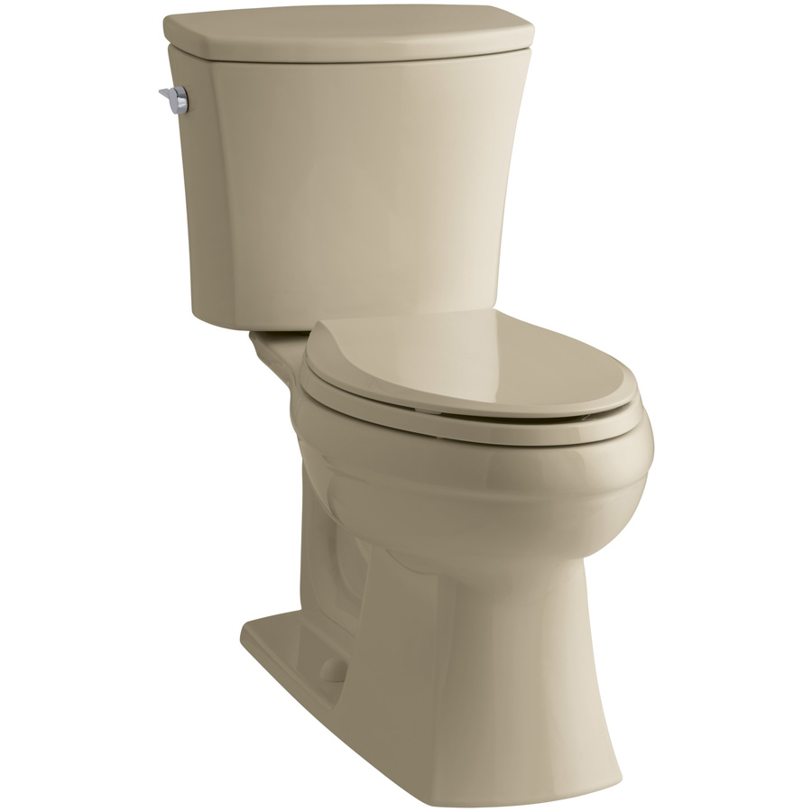 KOHLER Kelston Mexican Sand 1.28 GPF (4.85 LPF) 12 in Rough In WaterSense Elongated 2 Piece Comfort Height Toilet