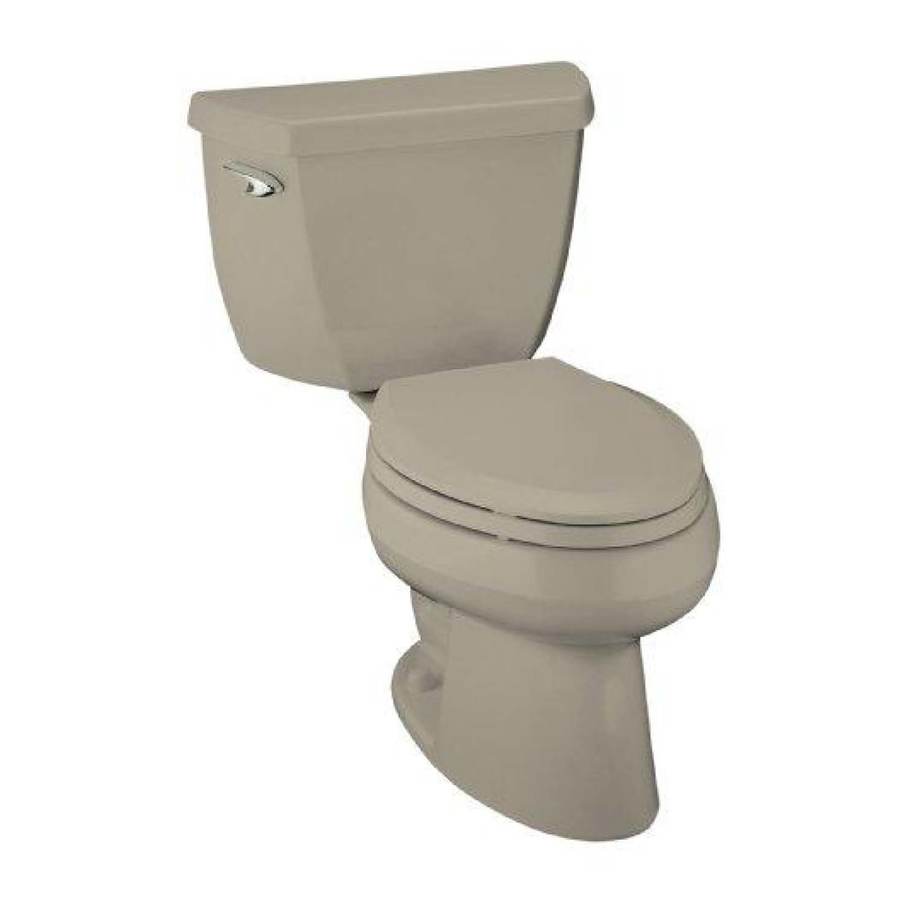 KOHLER Wellworth Sandbar 1.28 GPF (4.85 LPF) 12 in Rough In WaterSense Elongated 2 Piece Standard Height Toilet