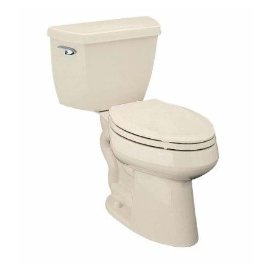 KOHLER Highline Almond 1.28 GPF (4.85 LPF) 12 in Rough In WaterSense Elongated 2 Piece Comfort Height Toilet