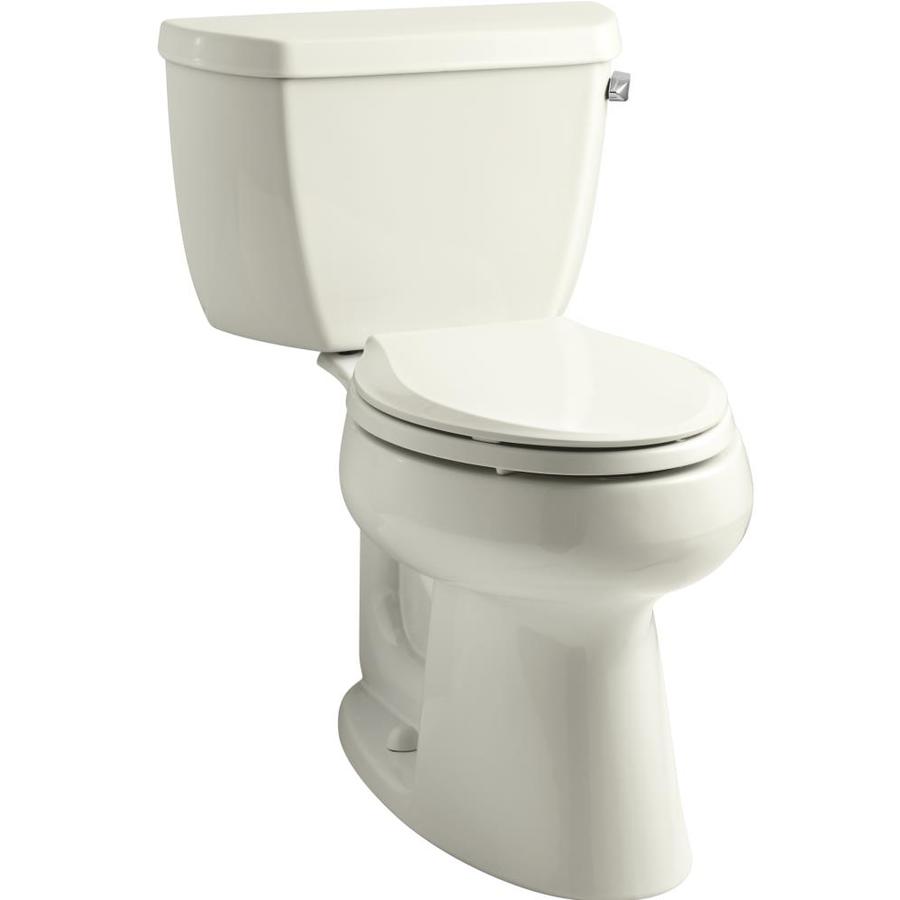 KOHLER Highline Biscuit 1.28 GPF (4.85 LPF) 12 in Rough In WaterSense Elongated 2 Piece Comfort Height Toilet