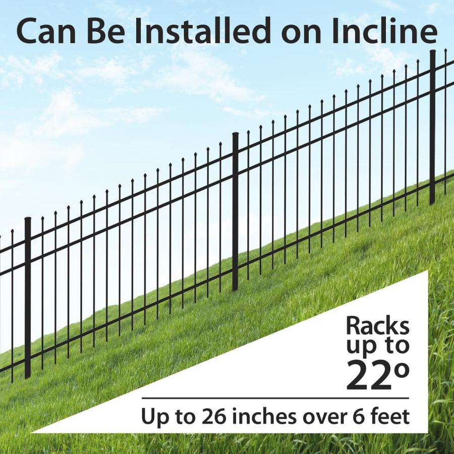 No Dig Empire Empire 2 42 Ft H X 3 15 Ft W Black Steel Pressed Point Decorative Fence Panel In The Metal Fence Panels Department At Lowes Com