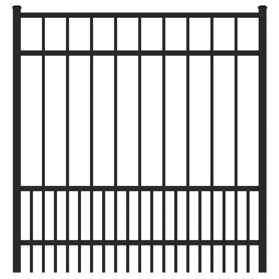 Ironcraft Black Powder Coated Aluminum Fence Gate (Common 48 in x 47 in; Actual 48 in x 47 in)