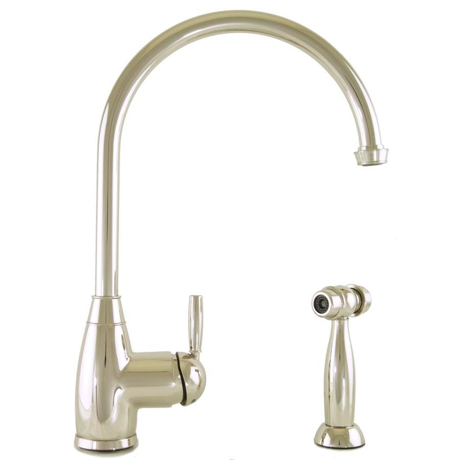 Mico Designs Churchill Polished Nickel 1 Handle High Arc Kitchen Faucet with Side Spray