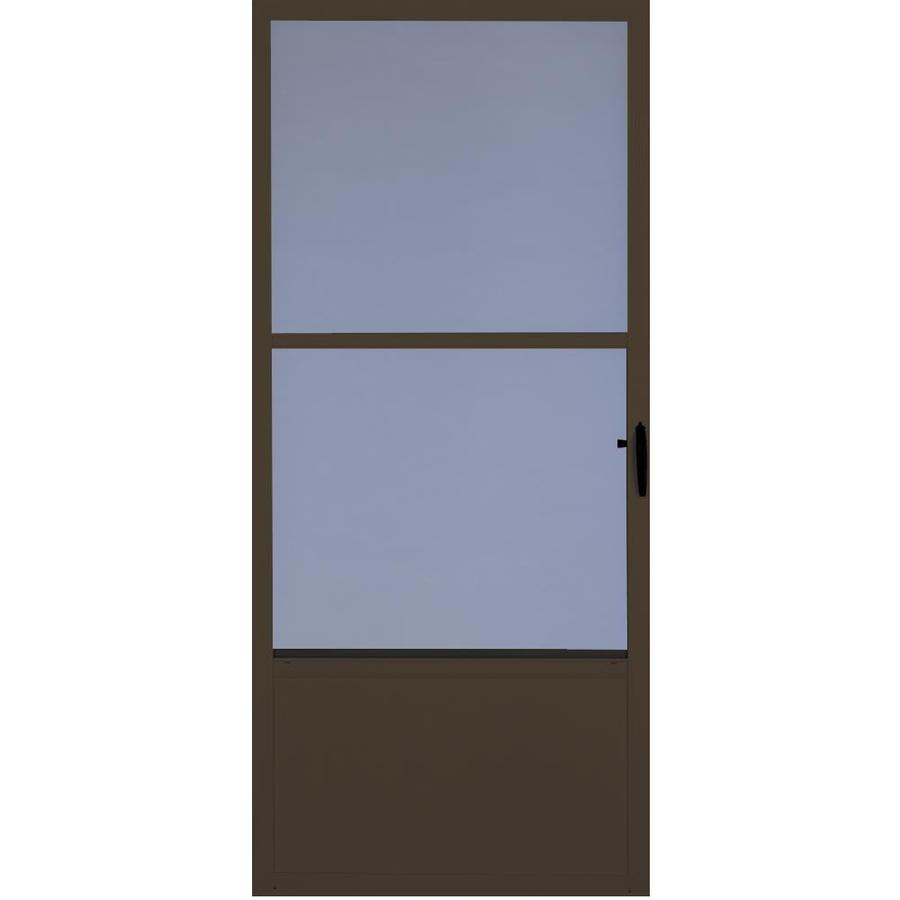 Comfort Bilt Brown Fremont Mid View Tempered Glass Storm Door (Common 81 in x 36 in; Actual 81.28 in x 37 in)