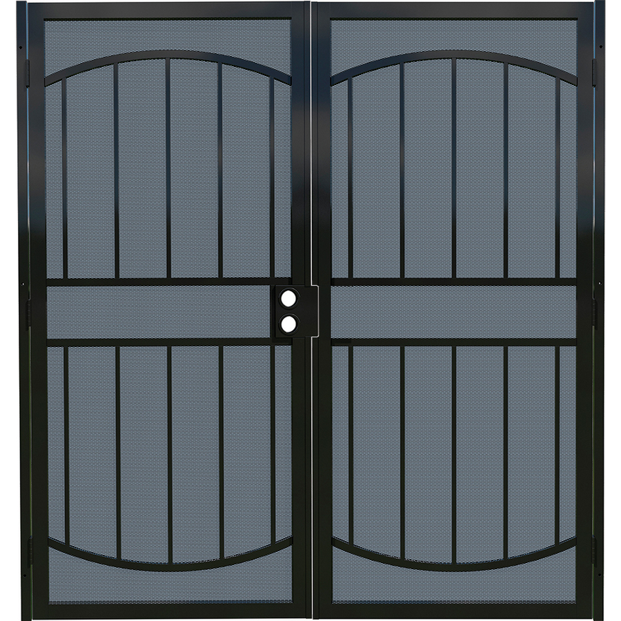 Gatehouse Gibraltar Black Steel Security Door (Common 81 in x 64 in; Actual 81 in x 66.75 in)
