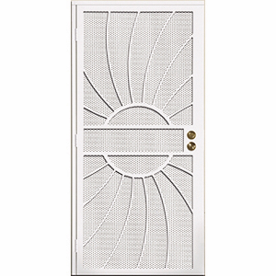 Gatehouse Sunburst White Steel Security Door (Common 36 in x 81 in; Actual 39 in x 81.75 in)