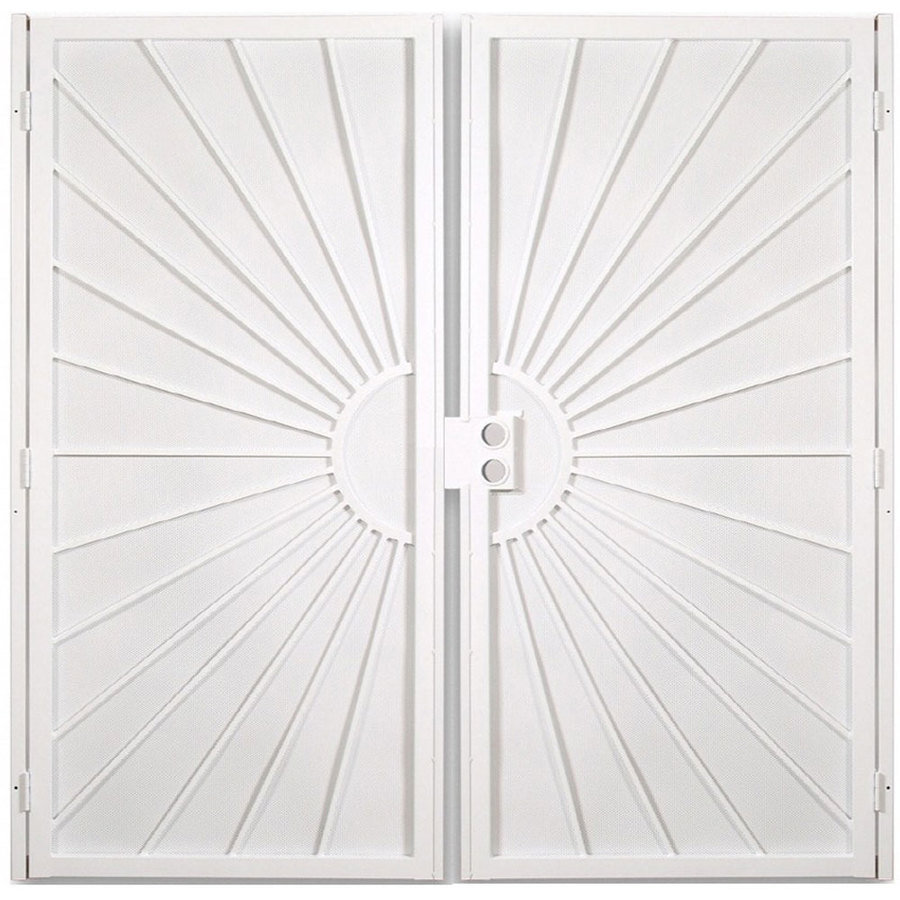 Gatehouse Sunset White Steel Security Door (Common 81 in x 64 in; Actual 81 in x 66.75 in)