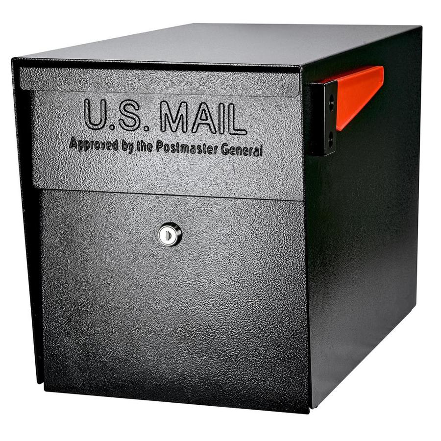 Mail Boss 11 1/4 in x 13 3/4 in Metal Black Lockable Post Mount Mailbox