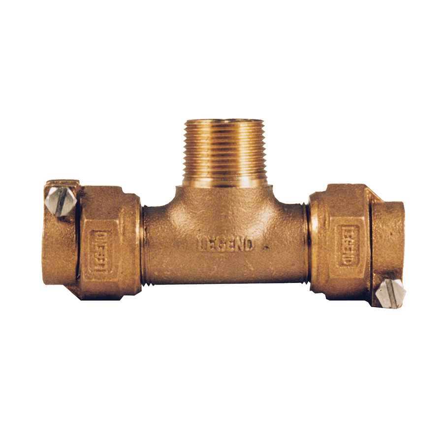 Legend Valve 4 Pack 1 in Brass Tees