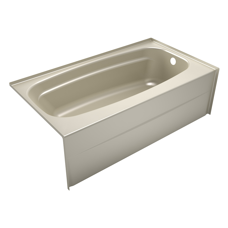 DELTA 54 in x 30 in Styla Biscuit Rectangular Skirted Bathtub with Right Hand Drain