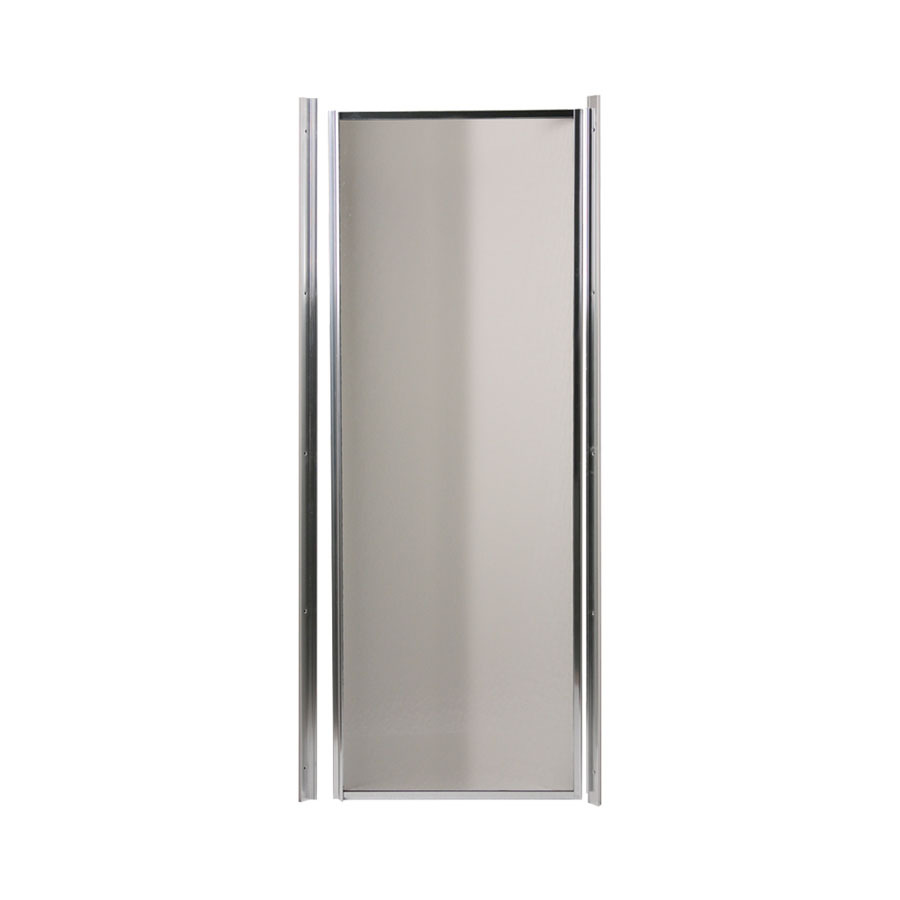 Swanstone 24 in to 24 in Polished Chrome Framed Pivot Shower Door