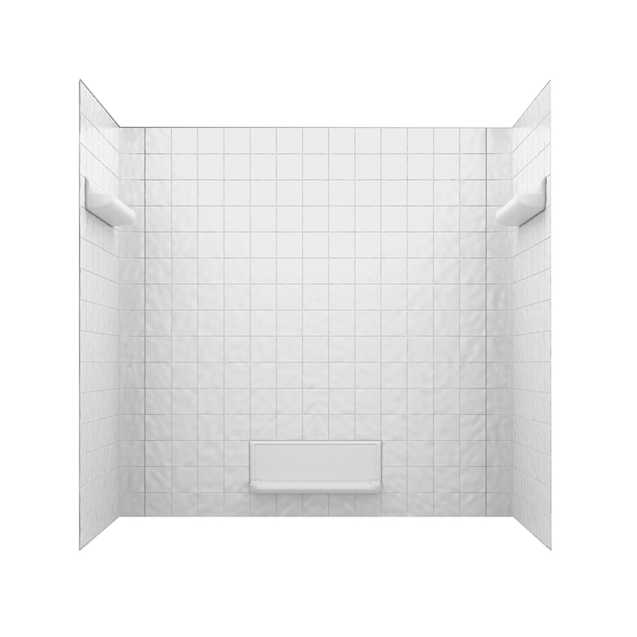 Swanstone 60 in W x 32 in D x 59 5/8 in H White Fiberglass Bathtub Wall Surround