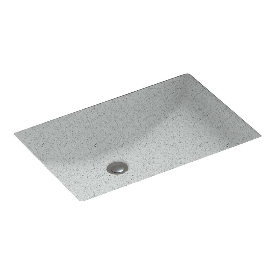 Swanstone Tahiti Gray Composite Undermount Rectangular Bathroom Sink with Overflow