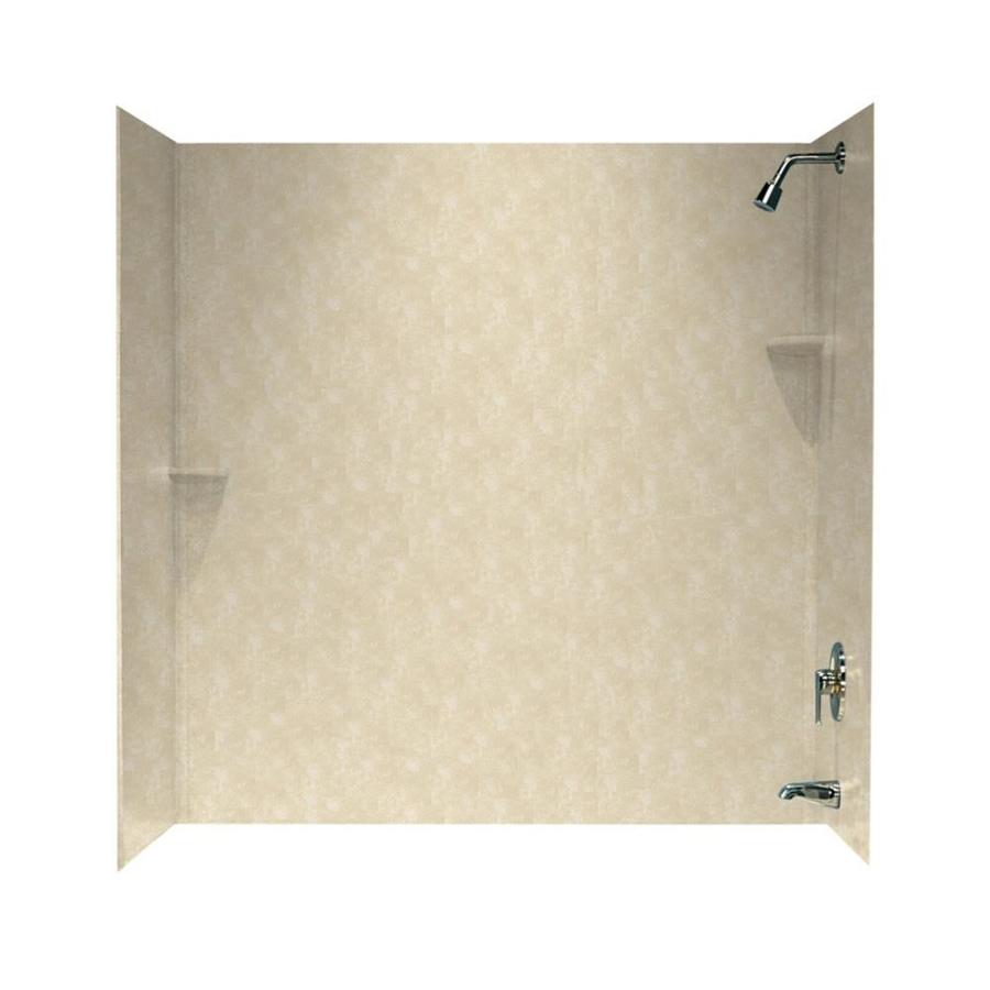 Swanstone 60 in W x 30 in D x 60 in H Cloud Bone Fiberglass Bathtub Wall Surround