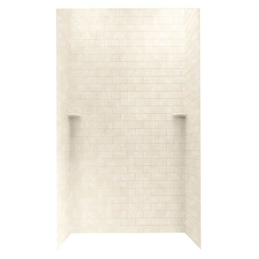 Swanstone Cloud Bone Solid Surface Shower Wall Surround Side and Back Panels (Common 48 in x 48 in; Actual 96 in x 48 in x 48 in)