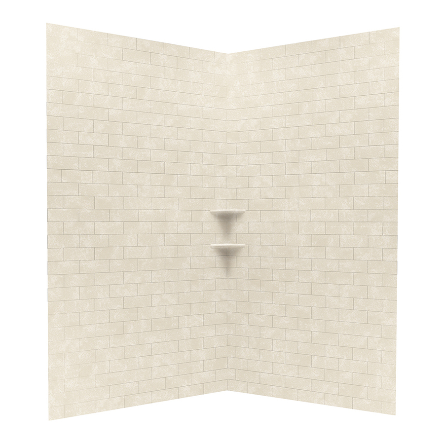 Swanstone Cloud Bone Solid Surface Shower Wall Surround Corner Wall Panel (Common 48 in x 48 in; Actual 96 in x 48 in x 48 in)