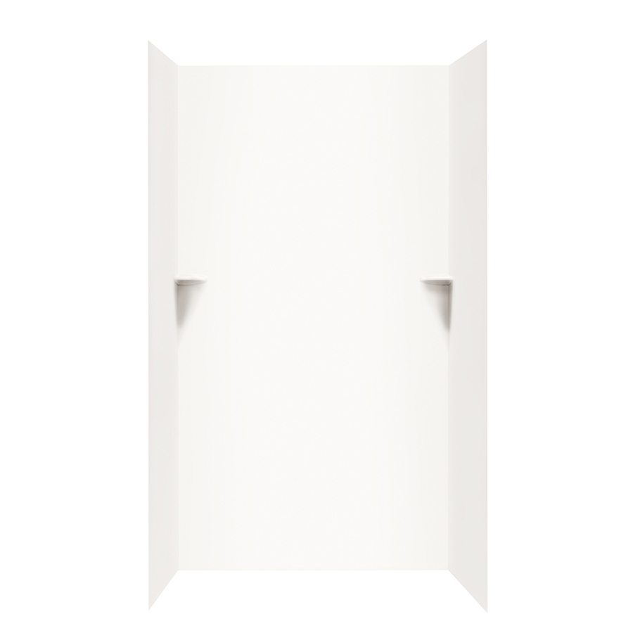 Swanstone Bright White Solid Surface Shower Wall Surround Side and Back Panels (Common 48 in x 48 in; Actual 96 in x 48 in x 48 in)