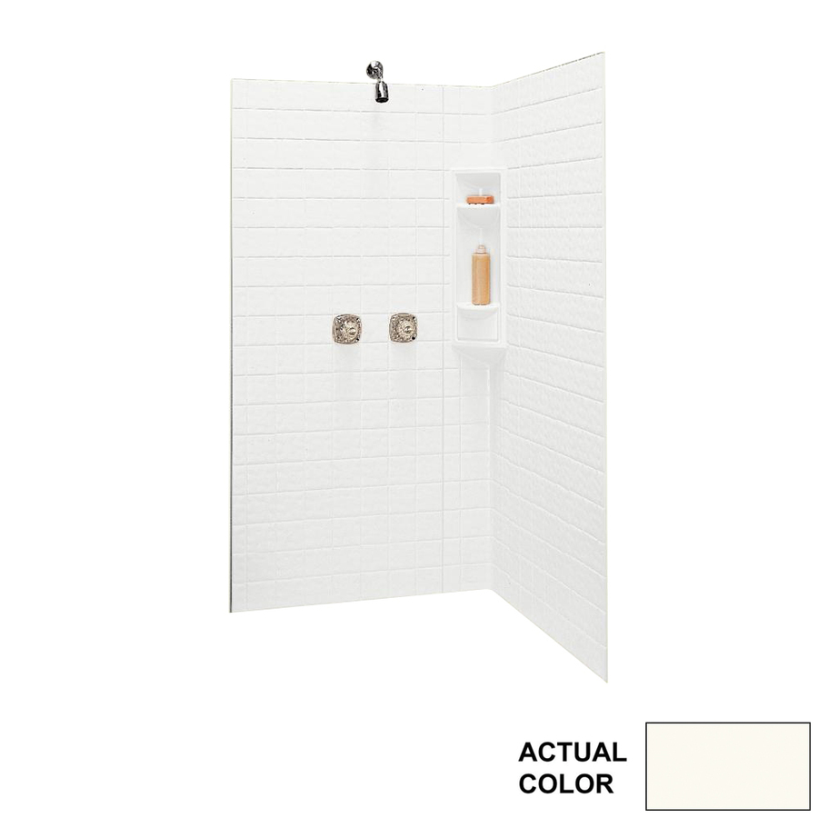 Swanstone Bright White Solid Surface Shower Wall Surround Corner Wall Panel (Common 38 in x 38 in; Actual 71.625 in x 38.75 in x 38.75 in)
