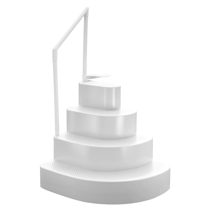 Shop Blue Wave Wedding Cake 54-in Polyethylene Drop-In Pool Steps Hand Railing For Wedding Cake Pool Steps