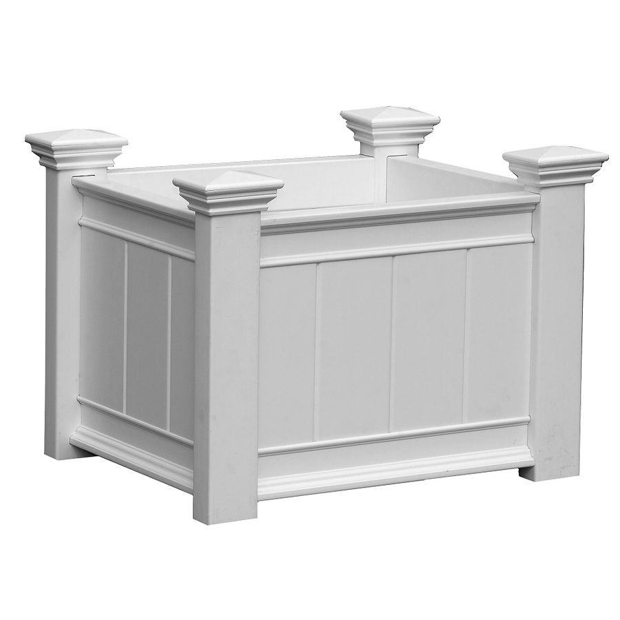 New England Arbors 21.75 in H x 21 in W x 27 in D White Outdoor Planter