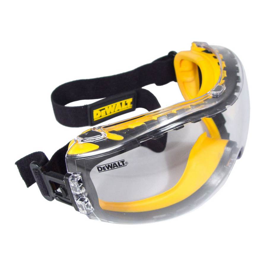 DEWALT Black Plastic Concealer Clear Anti Fog Lens Protective Eye Wear