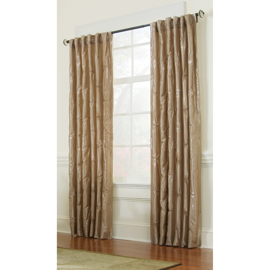 allen + roth Belleville 84 in L Solid Sand Thermal Back Tab Curtain Panel