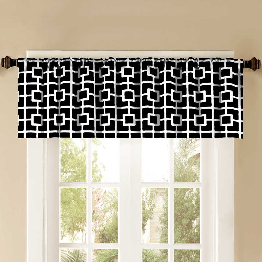 Style Selections 52 in L Thermal Black Tailored Valance