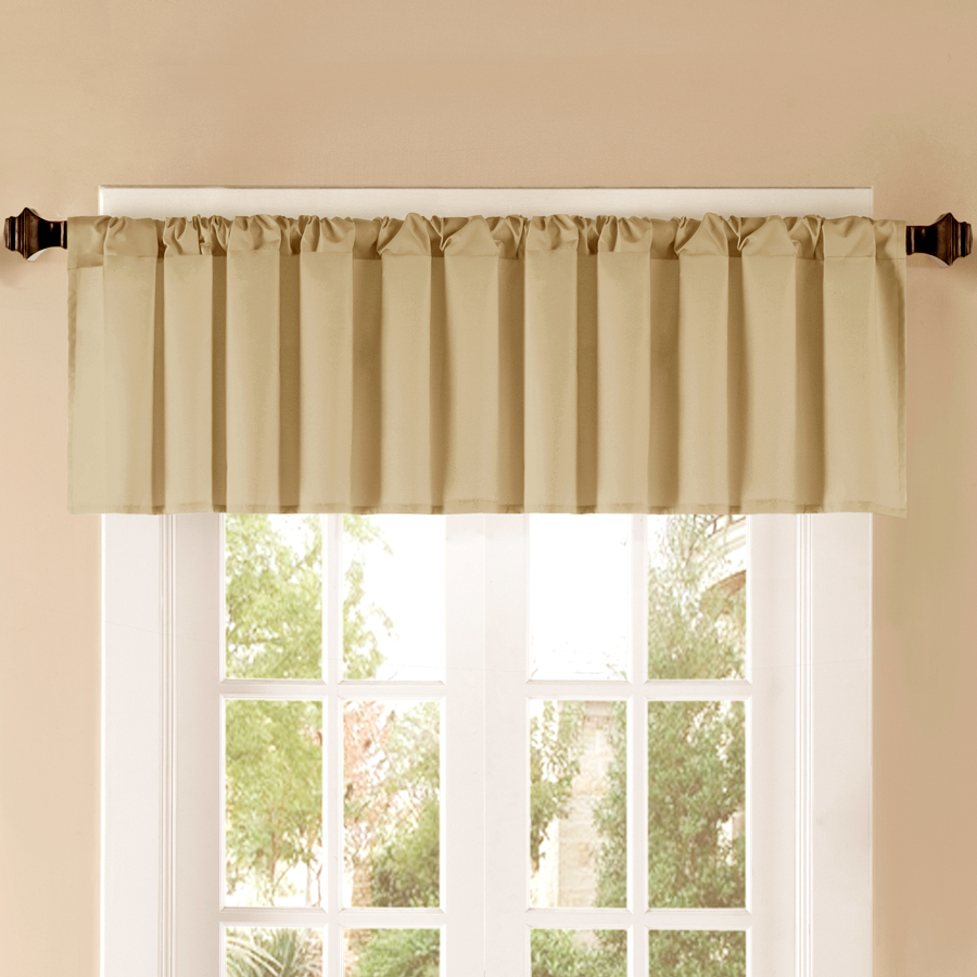 Style Selections 52 in L Thermal Khaki Tailored Valance