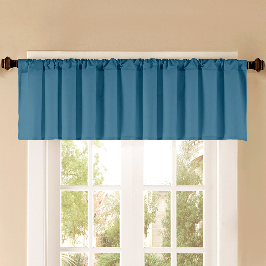 Style Selections 52 in L Thermal Navy Tailored Valance