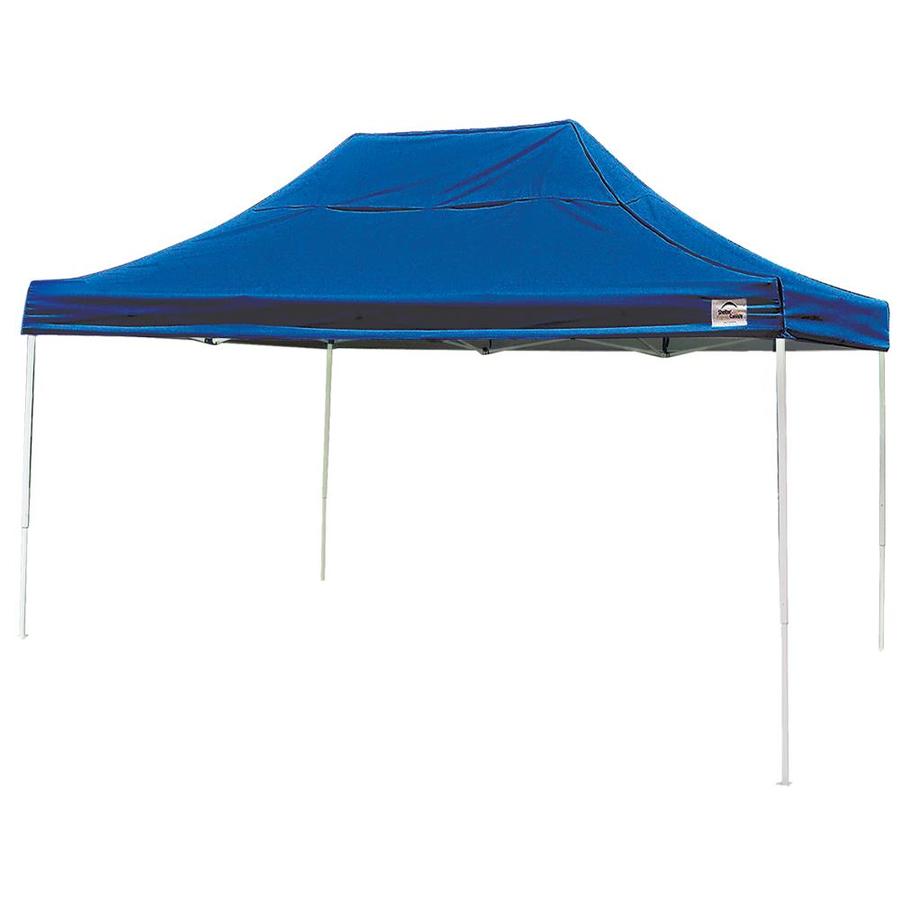 Shop ShelterLogic 10x15 Straight Leg Pop up Canopy, Blue Cover, Black 