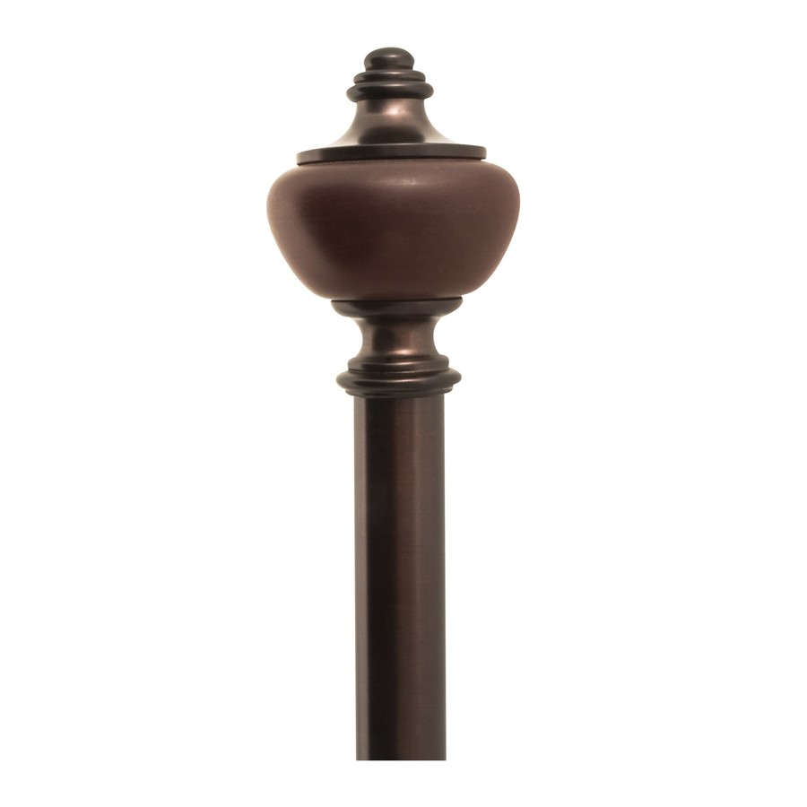 allen + roth 72 in to 144 in Sienna Bronze Metal Single Curtain Rod