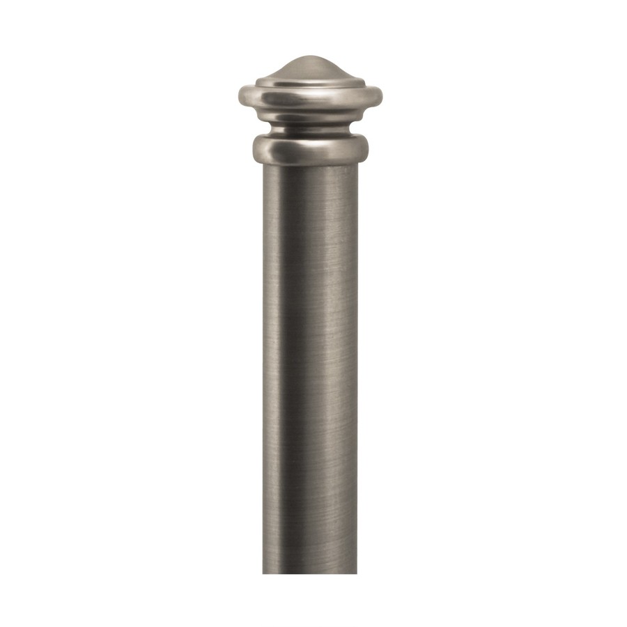 allen + roth 72 in to 144 in Pewter Metal Single Curtain Rod