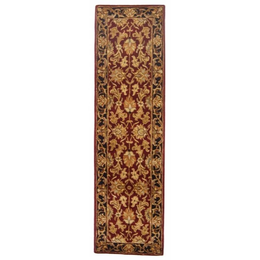 Safavieh Heritage Red and Black Rectangular Indoor Tufted Runner (Common 2 x 10; Actual 27 in W x 120 in L x 0.58 ft Dia)