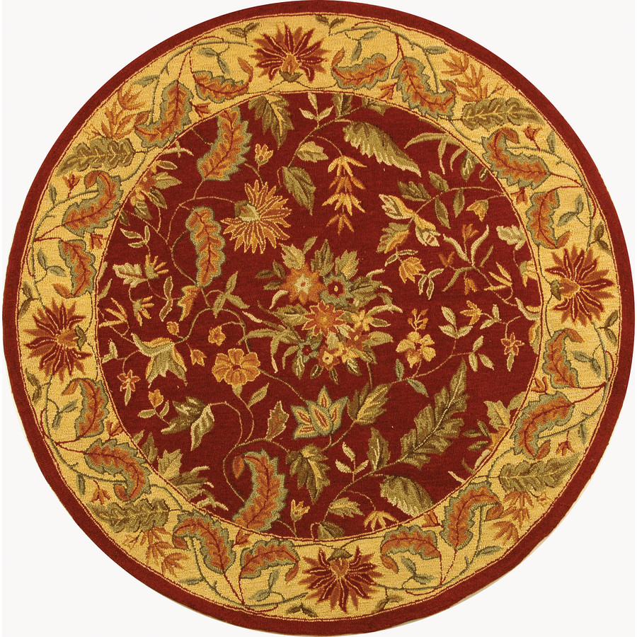 Safavieh Chelsea 5 ft 6 in x 5 ft 6 in Round Red Transitional Wool Area Rug