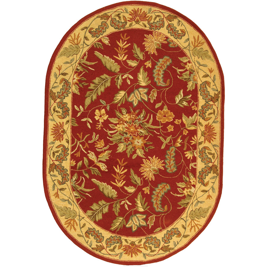 Safavieh Chelsea 7 ft 6 in x 9 ft 6 in Oval Red Transitional Wool Area Rug