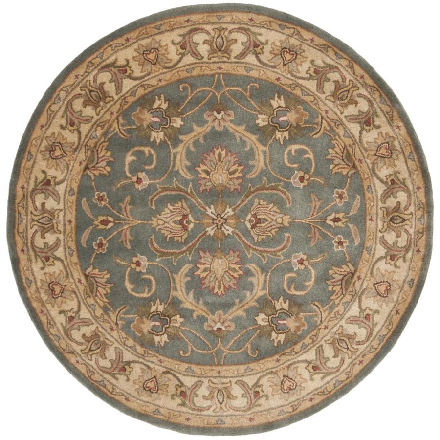 Safavieh Heritage Blue and Beige Round Indoor Tufted Area Rug (Common 6 x 6; Actual 72 in W x 72 in L x 0.5 ft Dia)