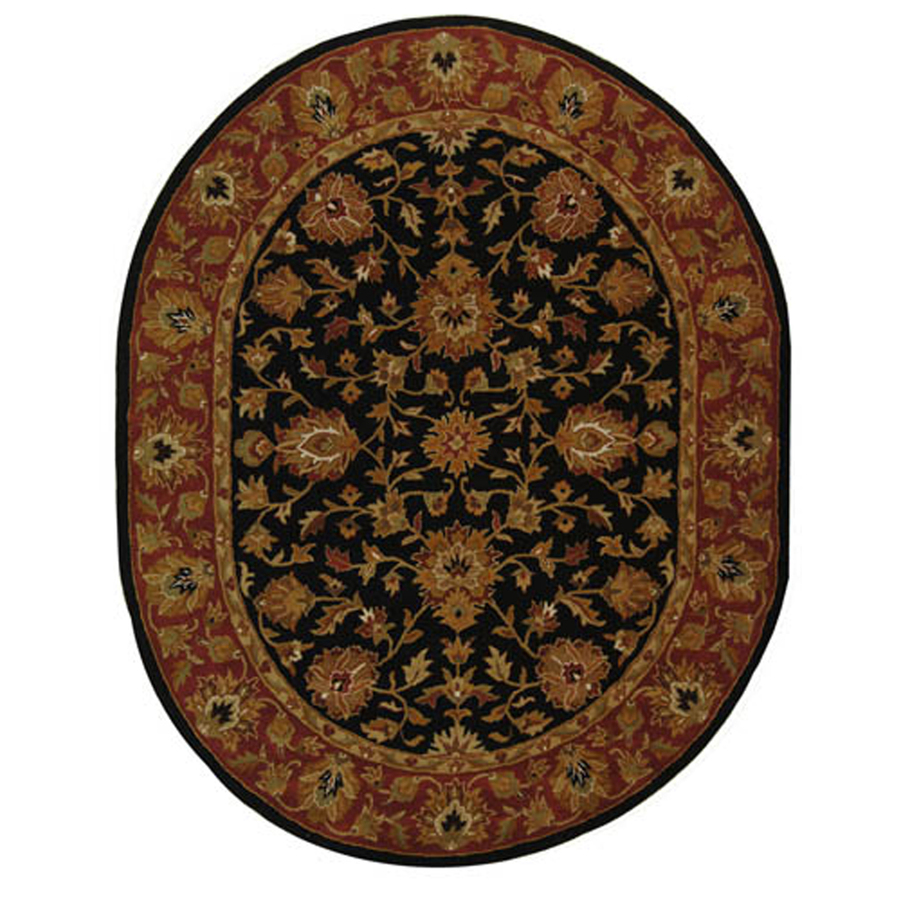Safavieh Heritage 7 ft 6 in x 9 ft 6 in Oval Black Transitional Wool Area Rug