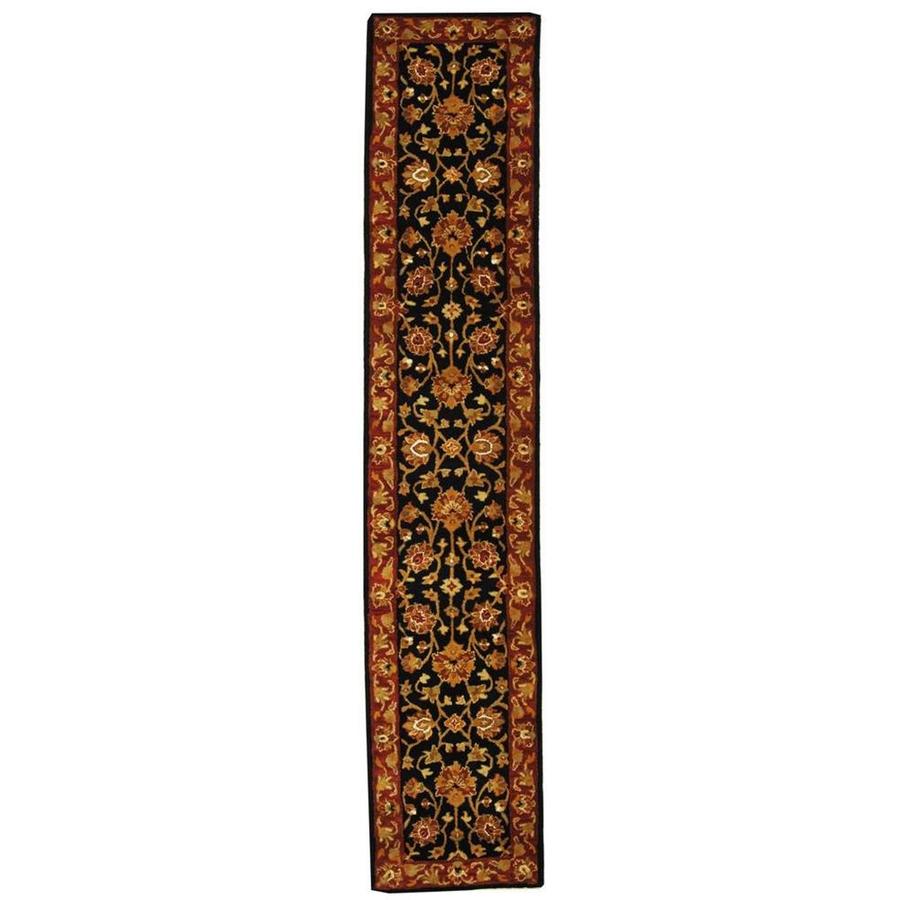 Safavieh Heritage Black and Red Rectangular Indoor Tufted Runner (Common 2 x 10; Actual 27 in W x 120 in L x 0.58 ft Dia)