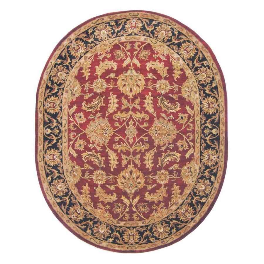 Safavieh Heritage Red and Black Oval Indoor Tufted Area Rug (Common 8 x 10; Actual 90 in W x 114 in L x 0.67 ft Dia)