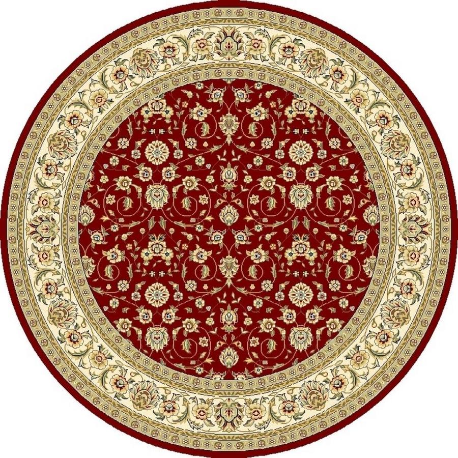 Safavieh Lyndhurst Round Red Floral Woven Area Rug (Common 8 ft x 8 ft; Actual 8 ft x 8 ft)
