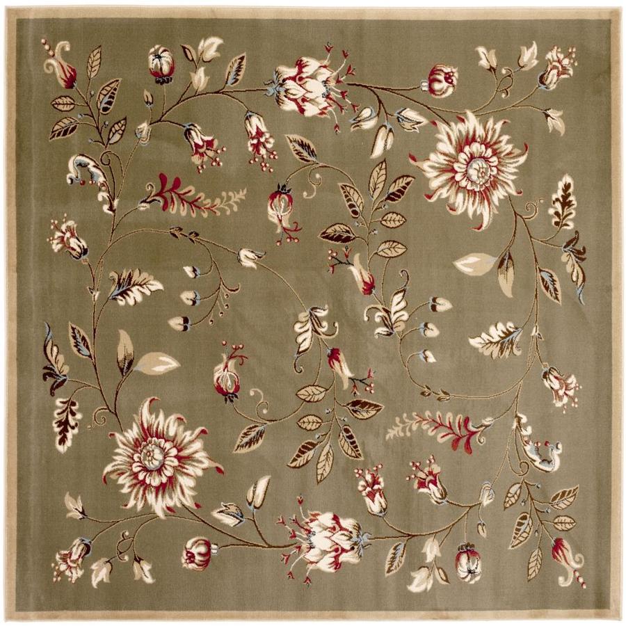 Safavieh Lyndhurst Square Green Floral Woven Area Rug (Common 6 ft x 6 ft; Actual 6 ft 7 in x 6 ft 7 in)